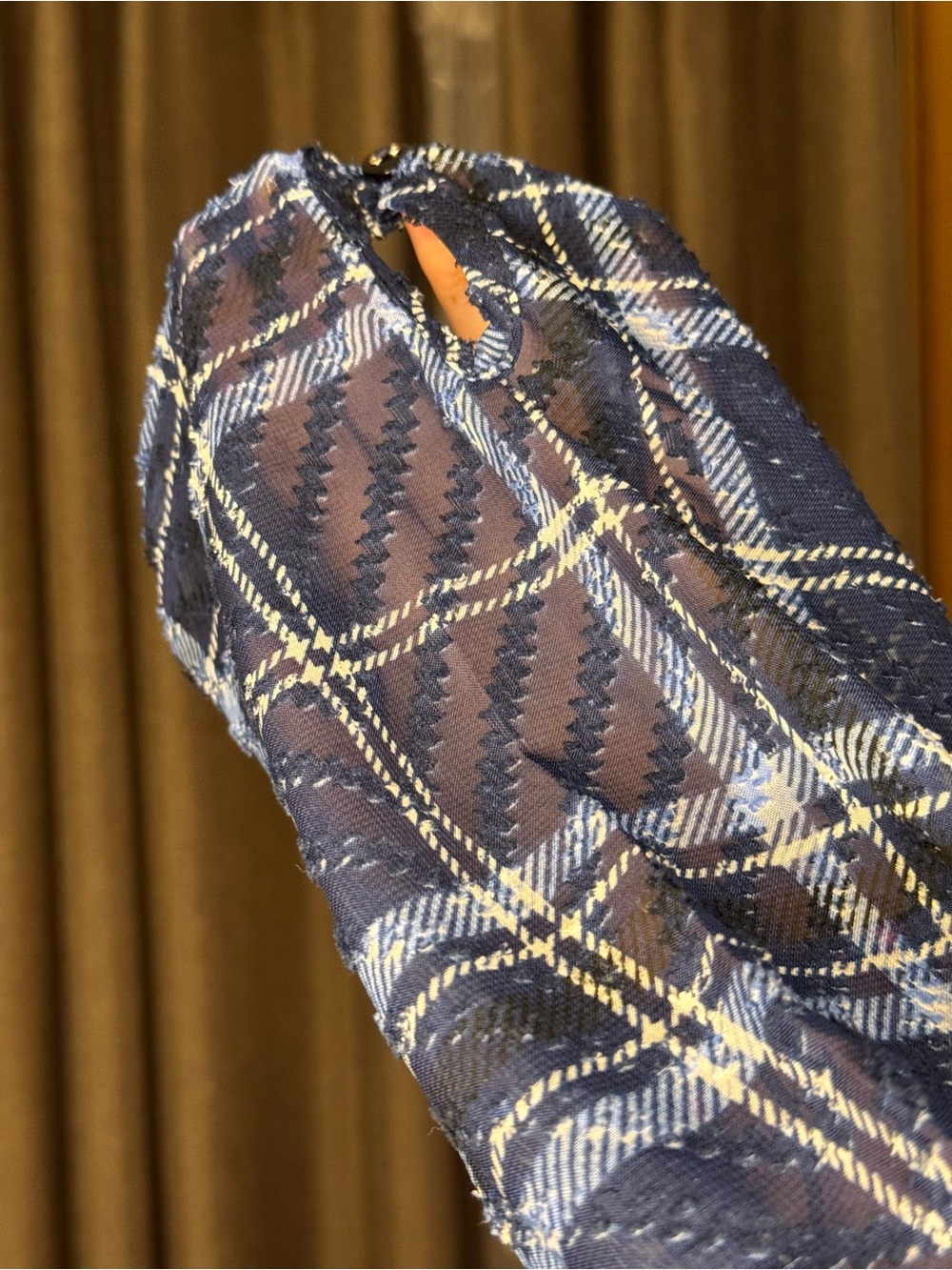 Alia Sheer Women’s Plaid Button Up - Picture 4 of 4